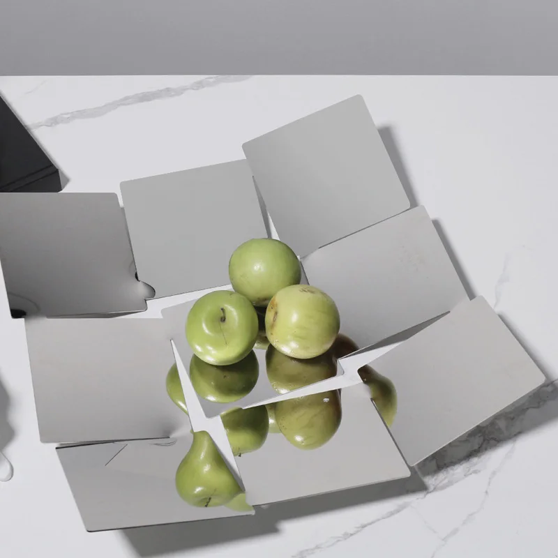 

Минималистичная фруктовая миска из нержавеющей стали, тарелка для фруктов, Современное креативное украшение для дома, художественное украшение, лоток для хранения, декоративные лотки