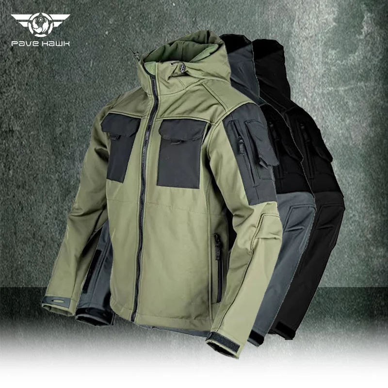 

Мужской тактический Мягкий Тренч, военная водонепроницаемая куртка с несколькими карманами и капюшоном, ветрозащитные устойчивые к истиранию теплые мужские топы