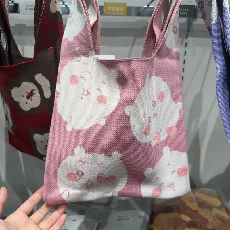 Kawaii Chiikawa Hachiware Usagi портативная сумка большой емкости вязаная большая холст