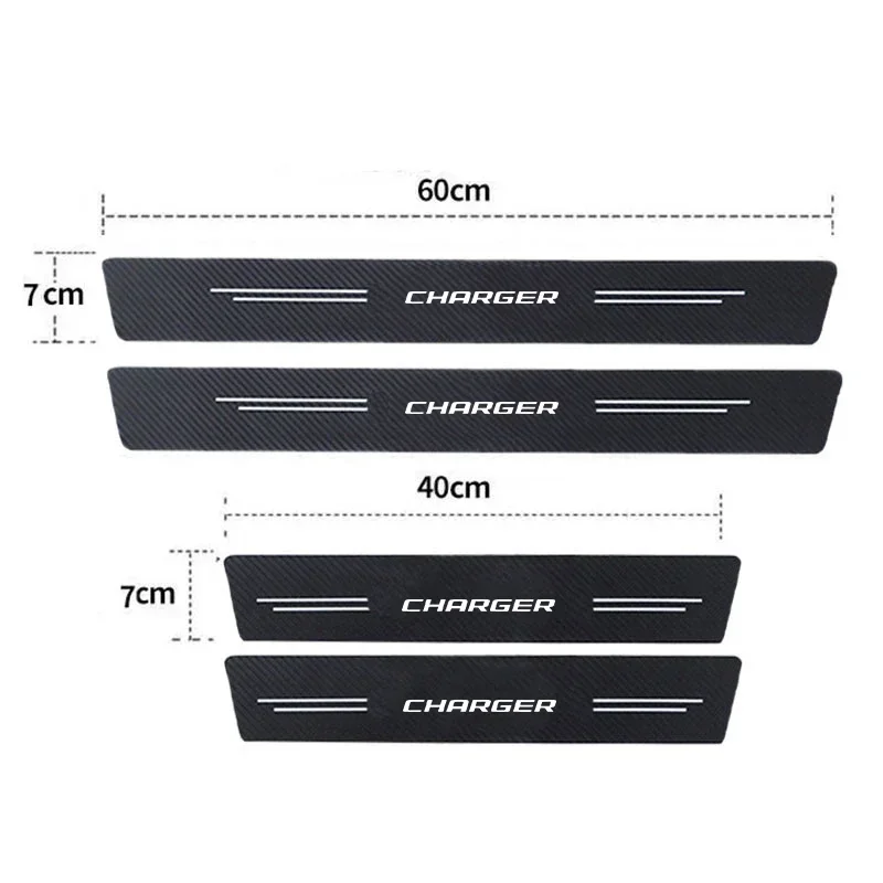

Углеродное волокно, порог автомобиля, накладка на порог, наклейки на задний багажник, пленка против царапин, наклейка для Dodge CHARGER, украшение с логотипом