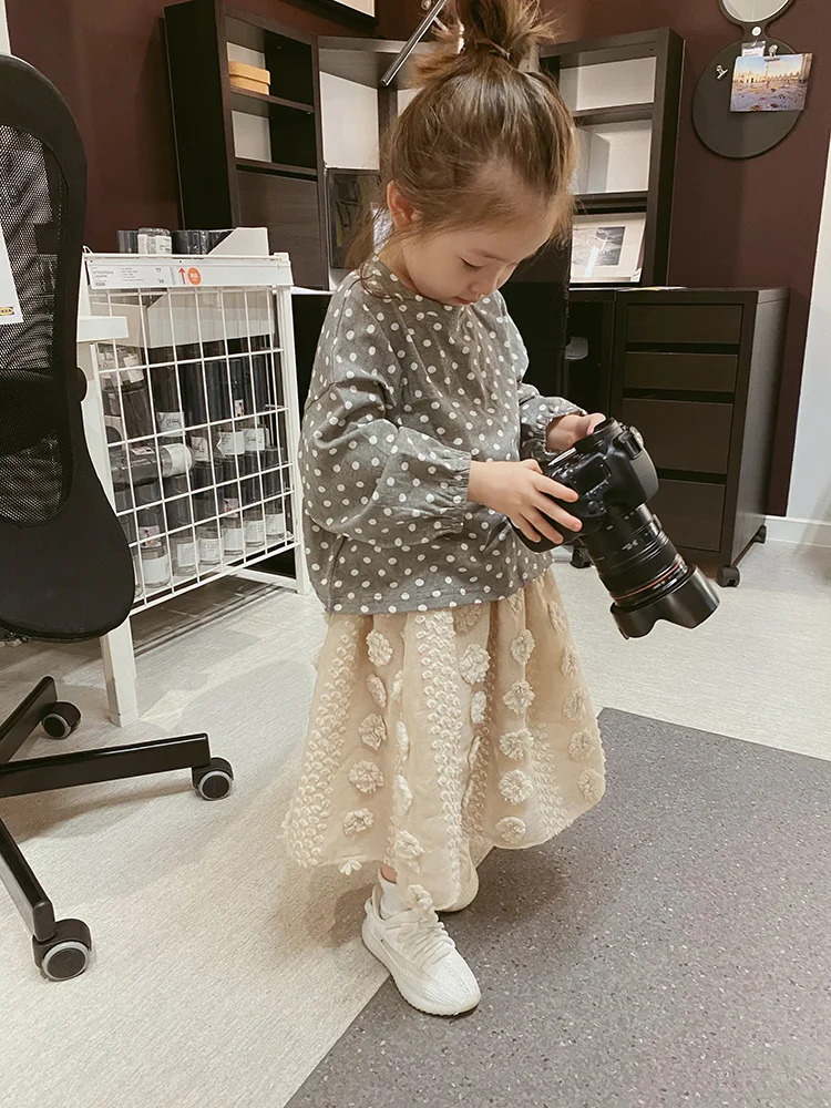 imakokoni apricot flower skirt original design Japanese lady cute fashion girl skirt little girl clothes girls skirt for kids