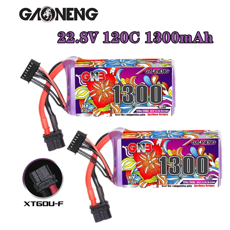 Аккумулятор для гоночного дрона RC FPV GNB 22,8 в 1300 мАч 120C/240C LiPo аккумулятор для радиоуправляемого квадрокоптера вертолета FPV запчасти HV 6s 22,8 в батарея