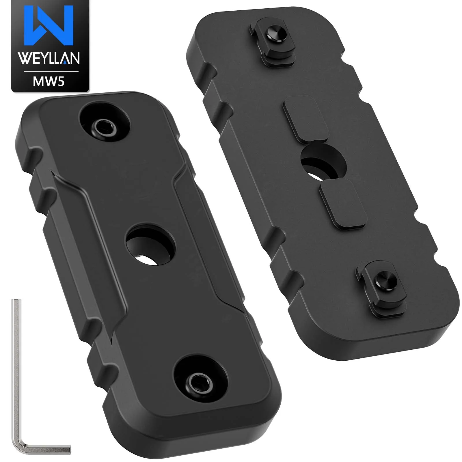 Фото WEYLLAN MW5 MLOK Утяжелители для приклада (пара), черные, крепление QD для ремня, модульные противовесы для балансировки №1