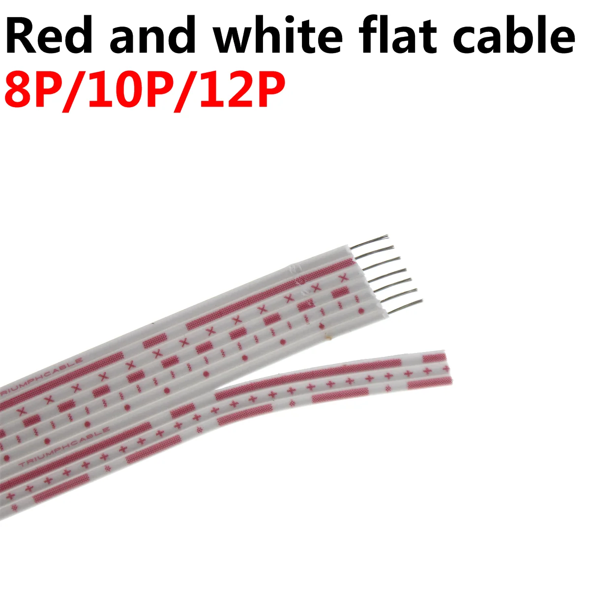 

Плоский ленточный кабель 5 м UL2468, фотографический экран 26awg 2,54 мм, красный и белый цвет, фотокабель 7P 8P 9P 10P 12P