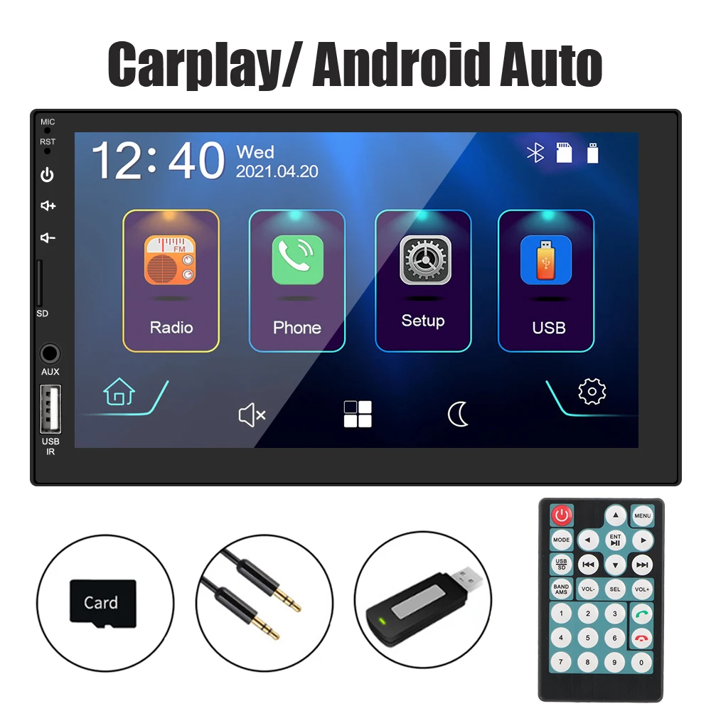 

CarPlay FM-приемник MirrorLink Bluetooth Сенсорный экран MP5 TF USB Громкая связь мультимедийный плеер 7 дюймов видео аудио 2 Din автомобильное радио