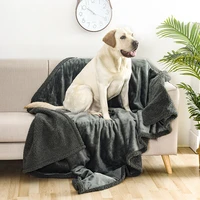 waterproof pet blanket liquid pee proof dog blanket for sofa bed couch reversible sherpa fleece furniture protector cover