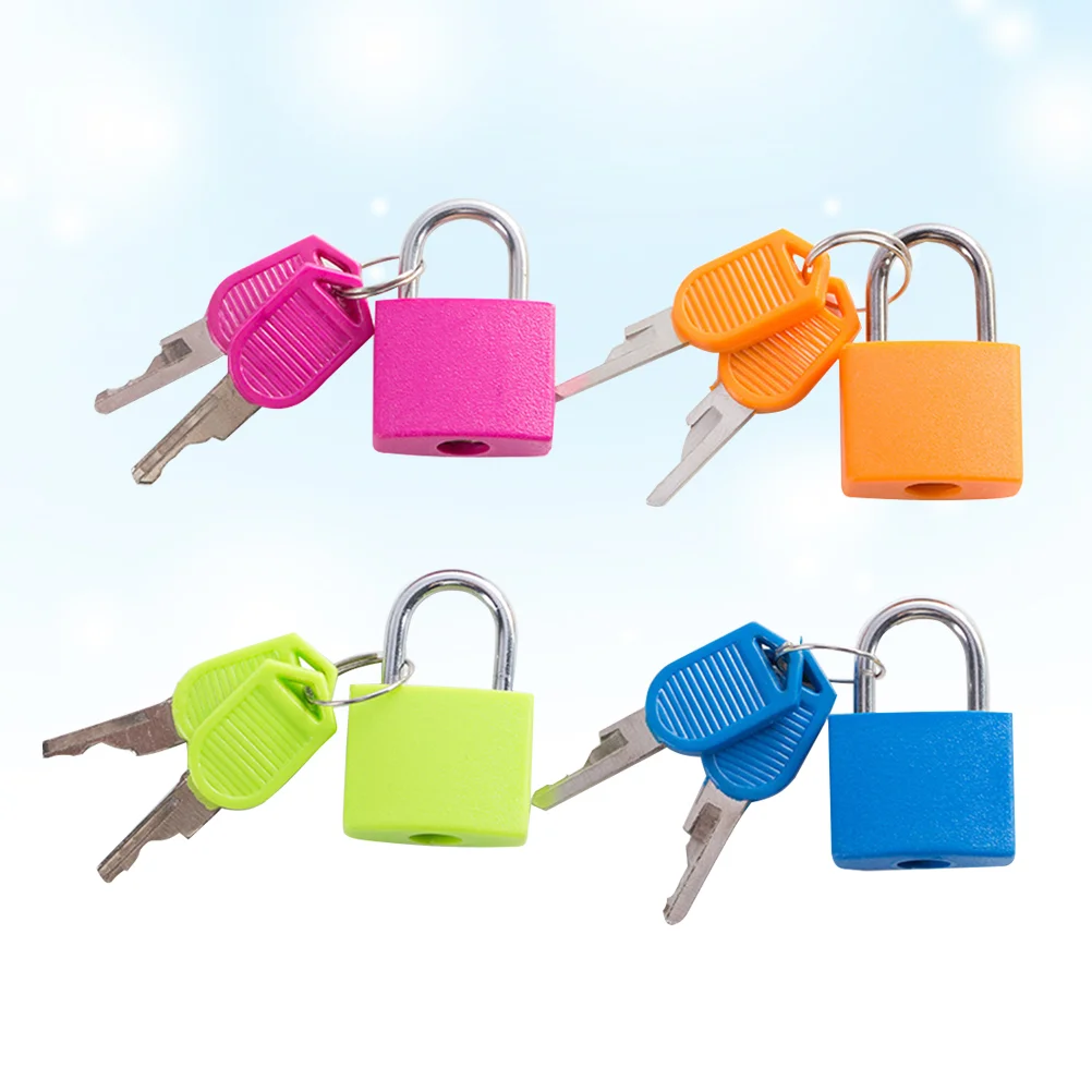 

4PCS Convenient Useful Pratical Safe Padlocks Suitcase Padlock Metal Mini Lock Luggage Lock