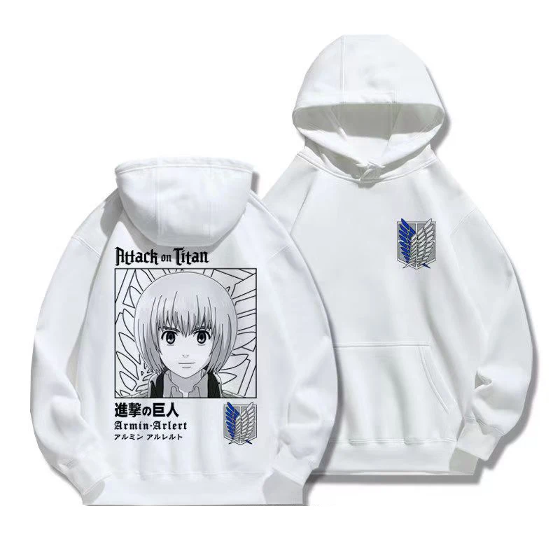 

Attack on Titan Anime Printed Hoodie Pullover Mens Womens Autumn New Hooded Sweatshirt Harajuku Oversized Unisex Vintage Top