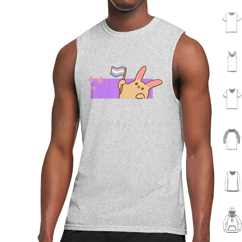 

Trans Flag Bunny Tank Tops Vest Sleeveless Bunny Kawaii Pride Bisexual Bi Queer Rainbow Feminism Feminist Cute Trans Pride
