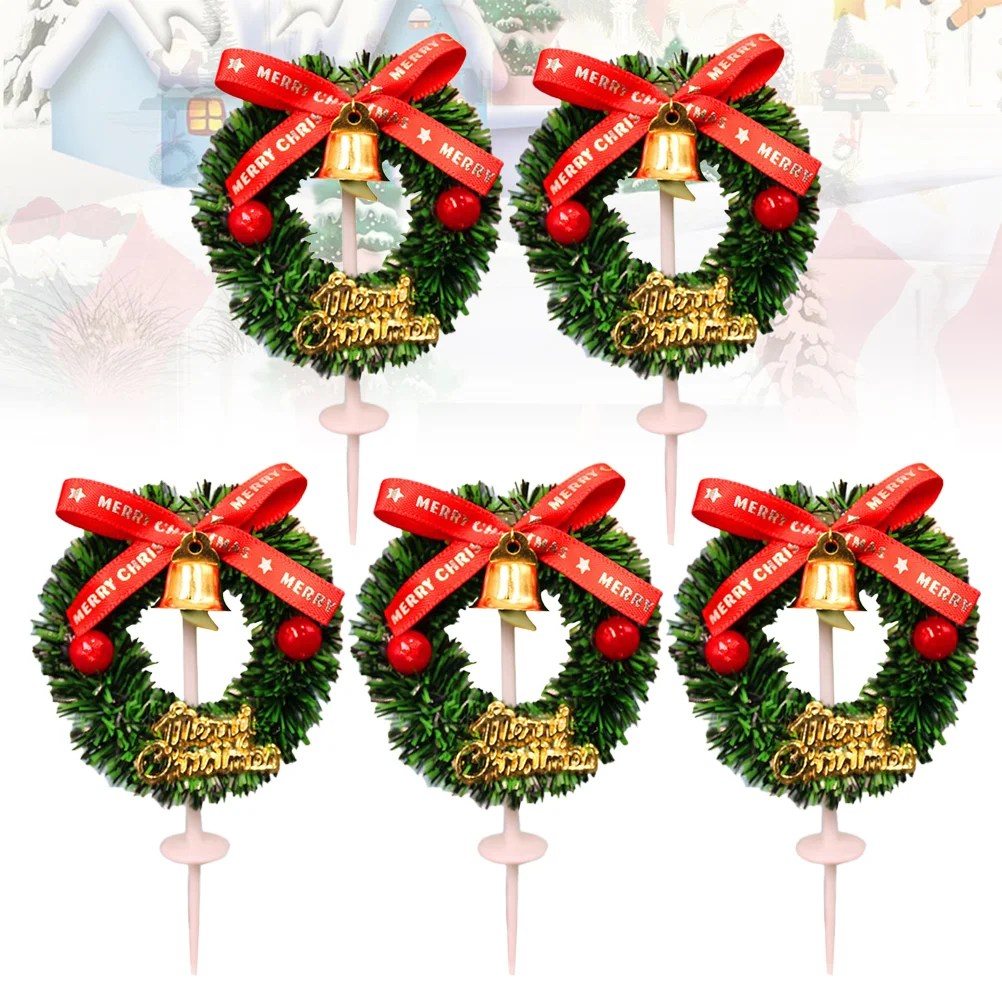 

Party Christmas Topper Holiday Pom Baking Supplies Wreathdessert Reindeerpaper Cupcake Cake Decoration