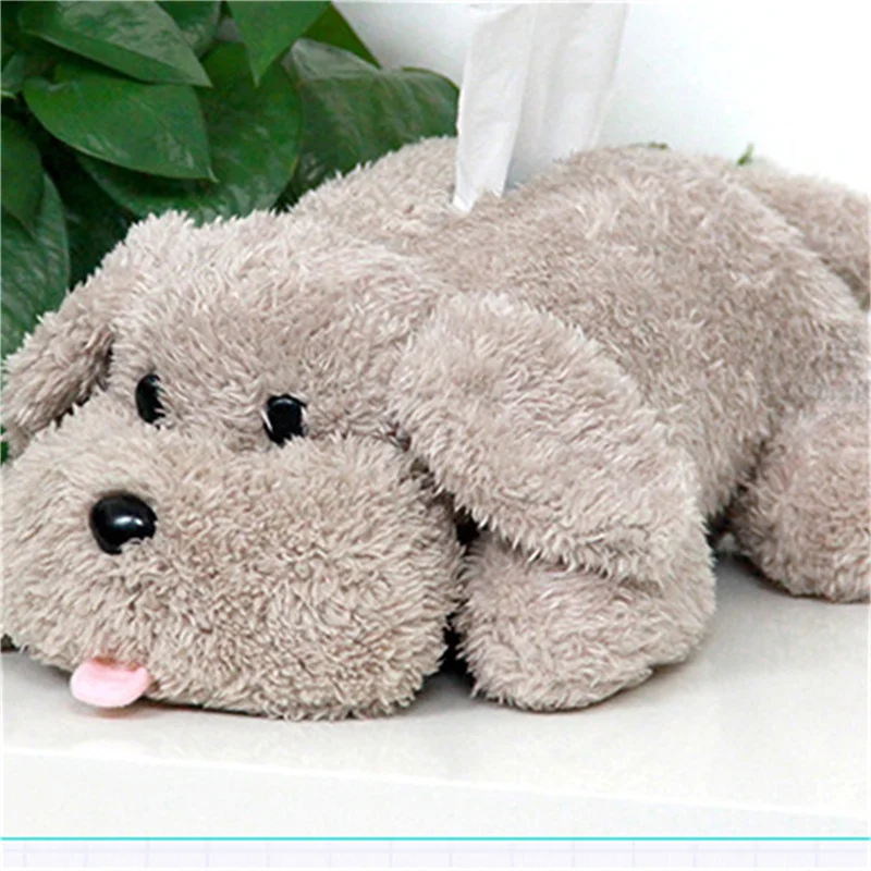 

Cute Cartoon Plush Dog Tissue Cover Box Paper Container Napkin Storage Holder Case Dispenser Home Decor Room Car Accessory