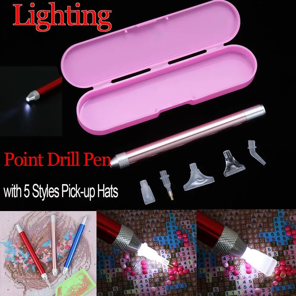 

7Pcs/Set Diamond Painting Tool Angled Tip Point Drill Pen Kits Lighting Drill Pen for 5D Diamond Painting with Diamonds Access