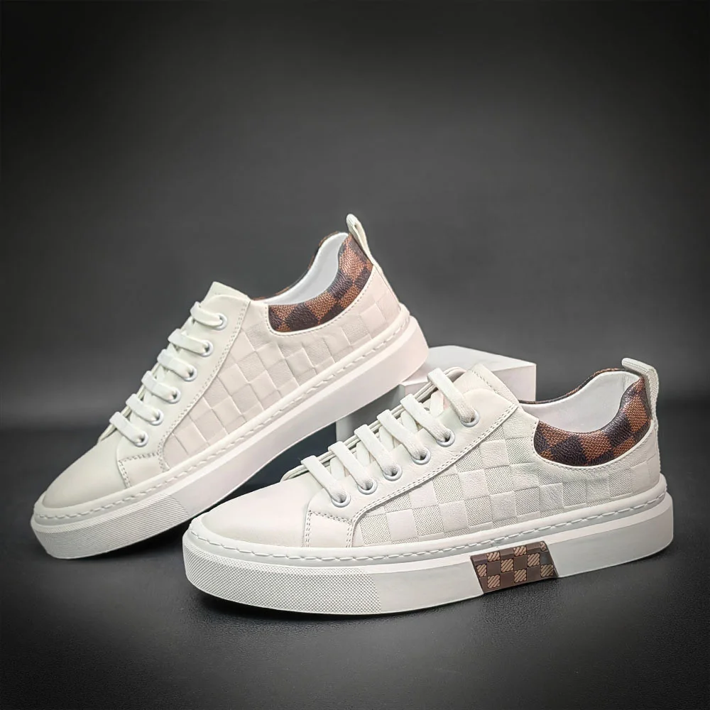 

Роскошная брендовая Натуральная мужская кожаная маленькая белая модная мужская обувь, роскошная повседневная обувь