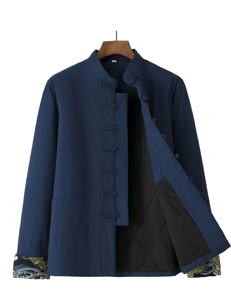 Мужской удобный свободный костюм с длинными рукавами для кунг-фу китайские