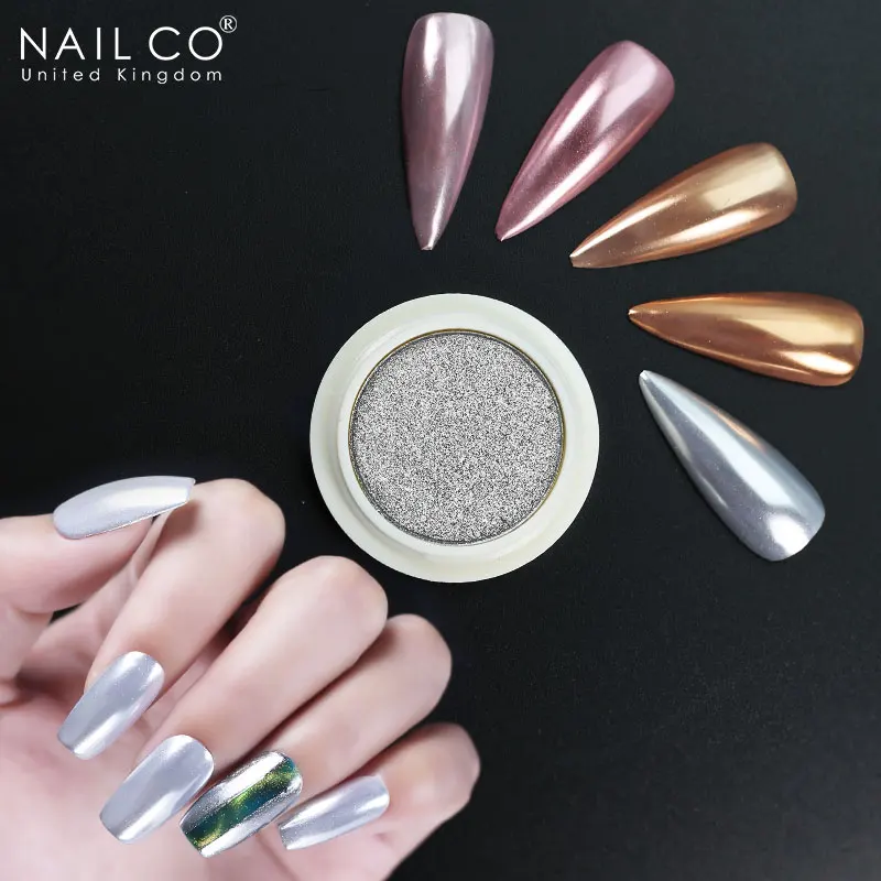 

Металлическая зеркальная пудра NAILCO, блестящая розовая, золотая, голографическая лампа для самостоятельного маникюра, для УФ-дизайна ногтей, хромовые пигментные аксессуары