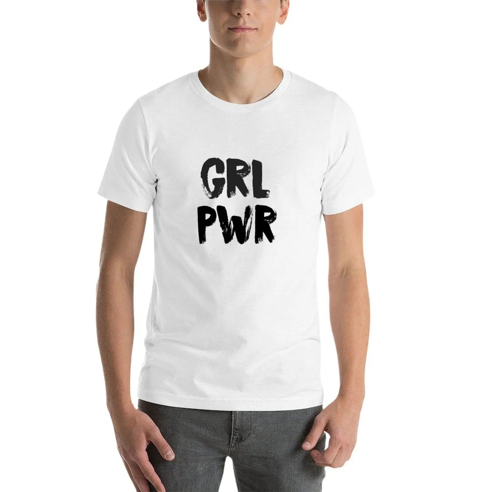 GRL PWR - девушка сила феминизм цитата футболки с рисунком спортивные фанаты мужские