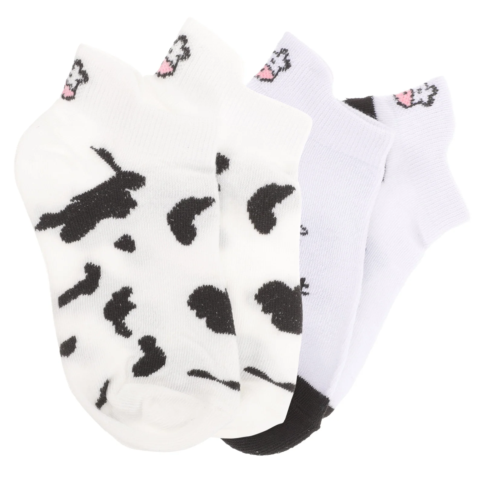 

4 Pairs Cow Socks Dress Adorable Pattern Anklet Embroidery Cotton Short Girl Cartoon Rainbow