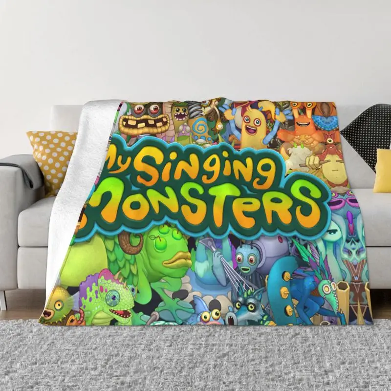 

My Singing Monsters Blanket 3D Print Soft Flannel Fleece Warm Video Game Throw Blankets for Home Bedroom Couch Quilt