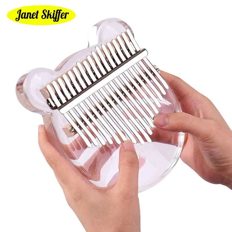 

Natural Wood Kalimba Portable 17 Key Mahogany Body Back Pronunciation Hole Africa Mbira Musical Instrument for Musician Beginner