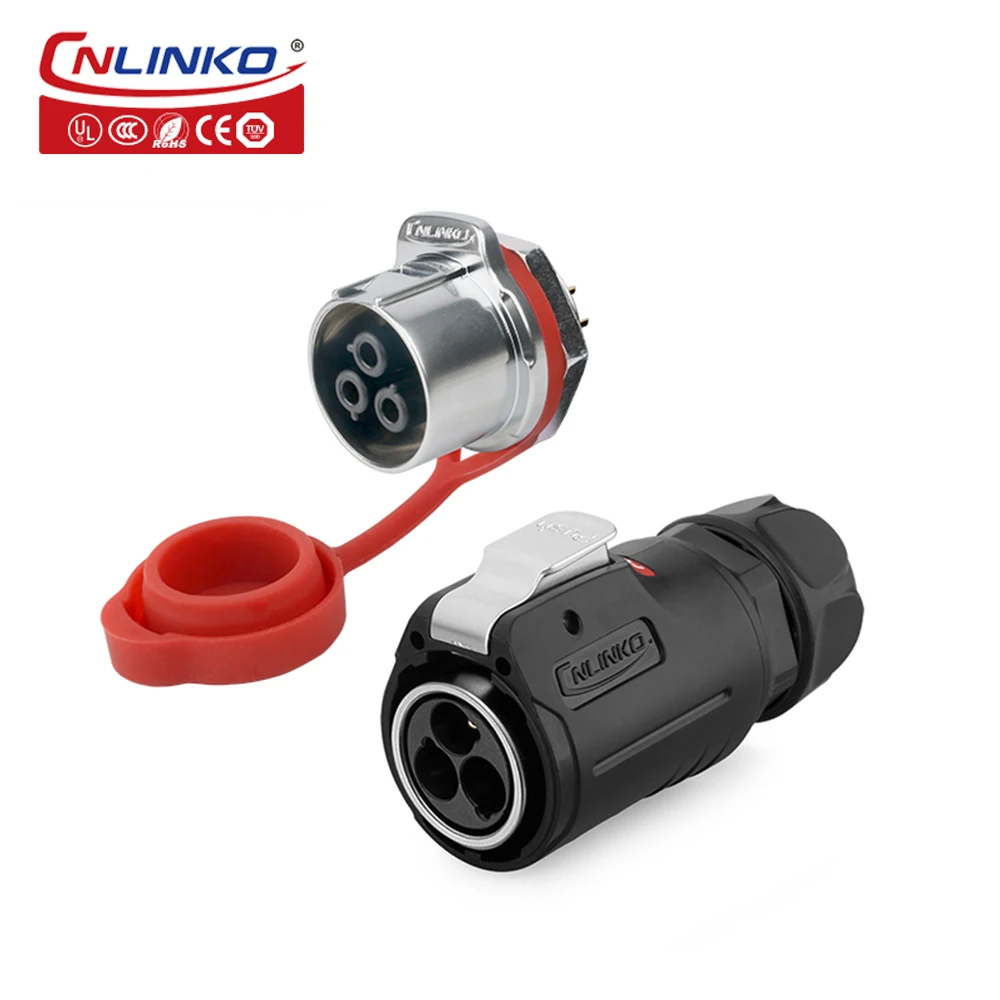 

Cnlinko Waterproof Aviation Connector Male Plug Female Socket Push-pull Circular Quick Locking Connector 3 Pin 4/10/12/19/24 Pin