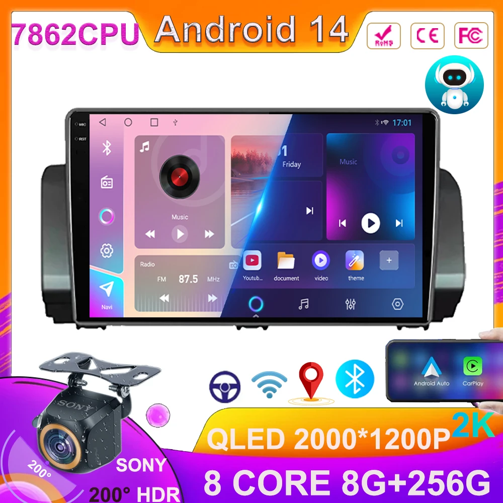 Автомагнитола для Renault Sandero 2021 стерео мультимедийный видеоплеер навигация Android 14