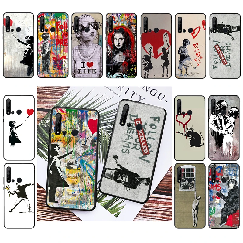 

Phone Case For Huawei P50 Pro P30 P40 Lite P40Pro P20 lite Mate 20 Pro Mate 50 Pro P Smart Banksy Graffiti Art Case Funda Capa