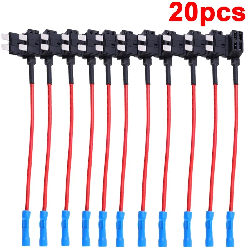 32 В мини-маленький автомобильный держатель предохранителя среднего размера, адаптер для крана с добавлением цепи, микро-мини-стандартный предохранитель для банкоматов для автомобилей, фургонов 20/10/5 шт.