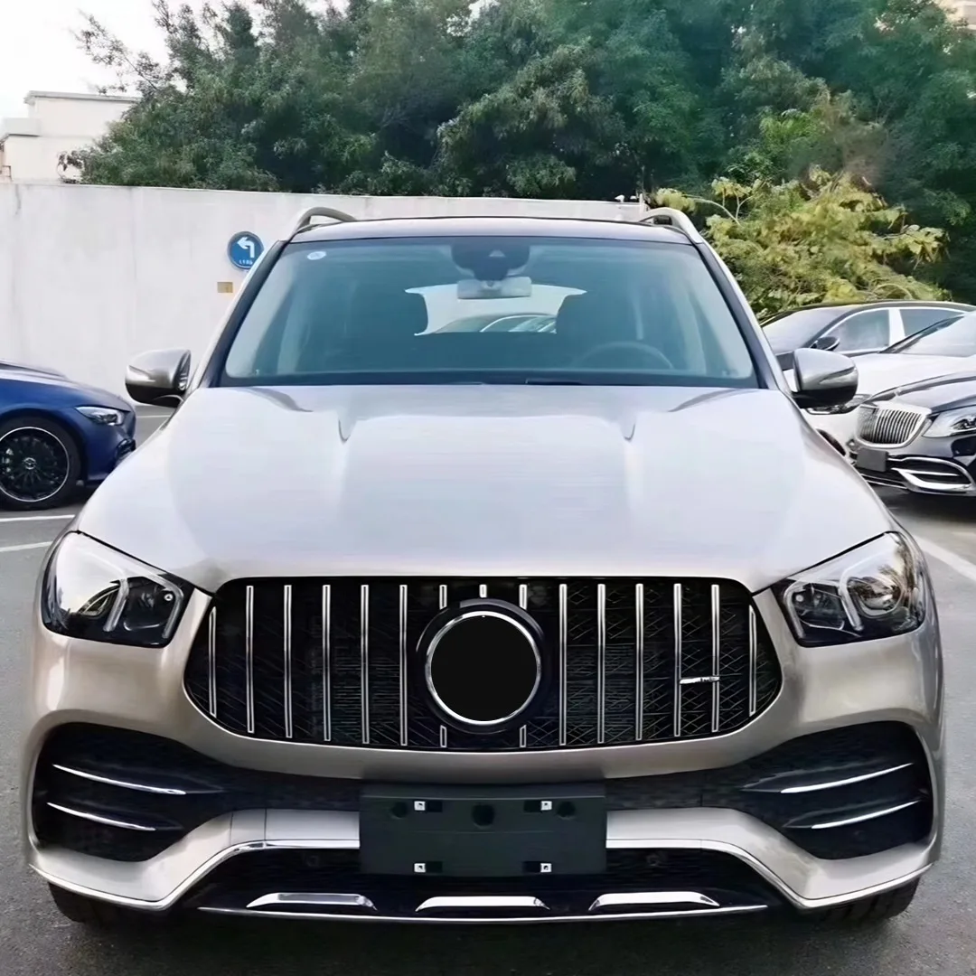 Фото Спортивная передняя решетка бампера (сетка) для Mercedes-Benz GLC X253 2019-2021, аксессуары в стиле GT №1