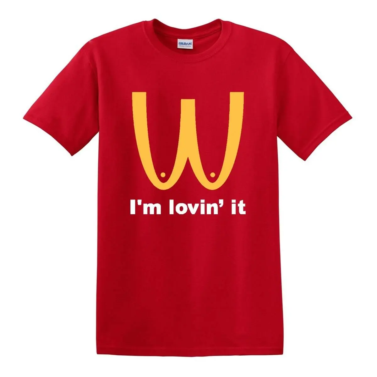 

NEW I'M LOVIN' IT MCDONALD'S PARODY BOOBIES BOOBS FUNNY DIRTY ADULT T-SHIRT TEE