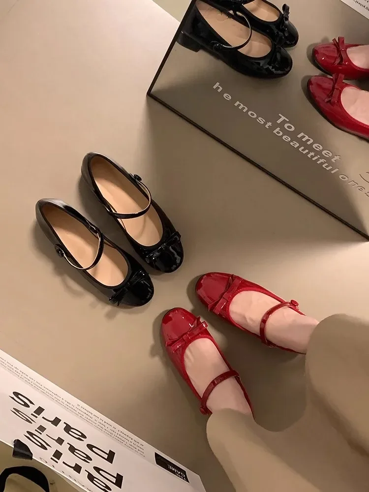 Женские туфли-лодочки в японском стиле Туфли Мэри Джейн с круглым носком