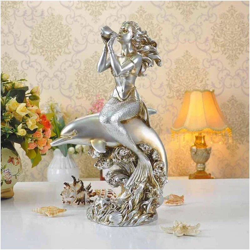 Статуэтка в средиземноморском стиле статуэтка Русалка из смолы для украшения