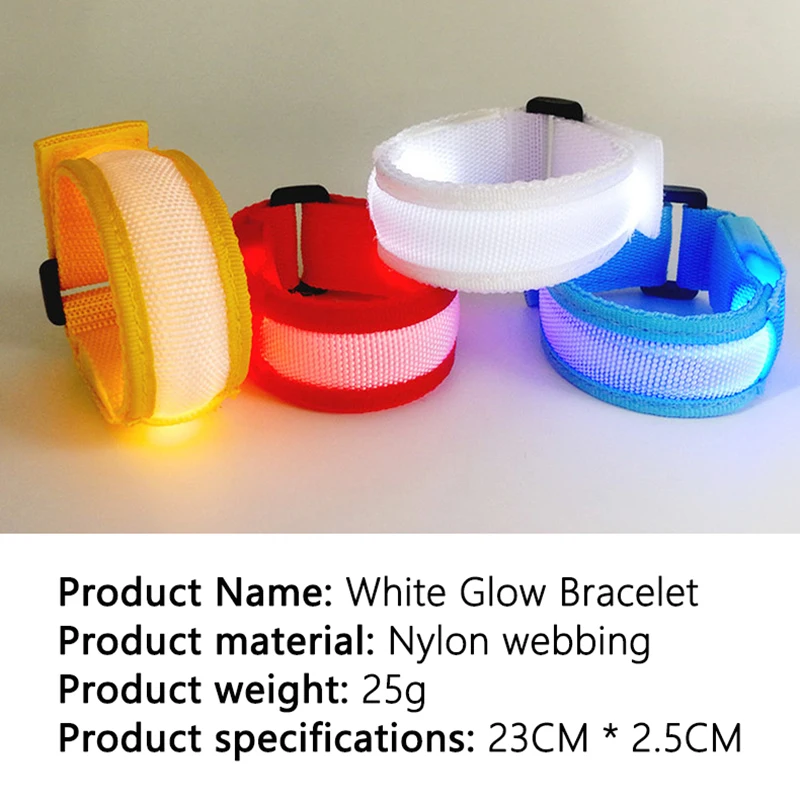 Светоотражающий браслет нейлоновый светящийся ремешок для ночного бега езды на