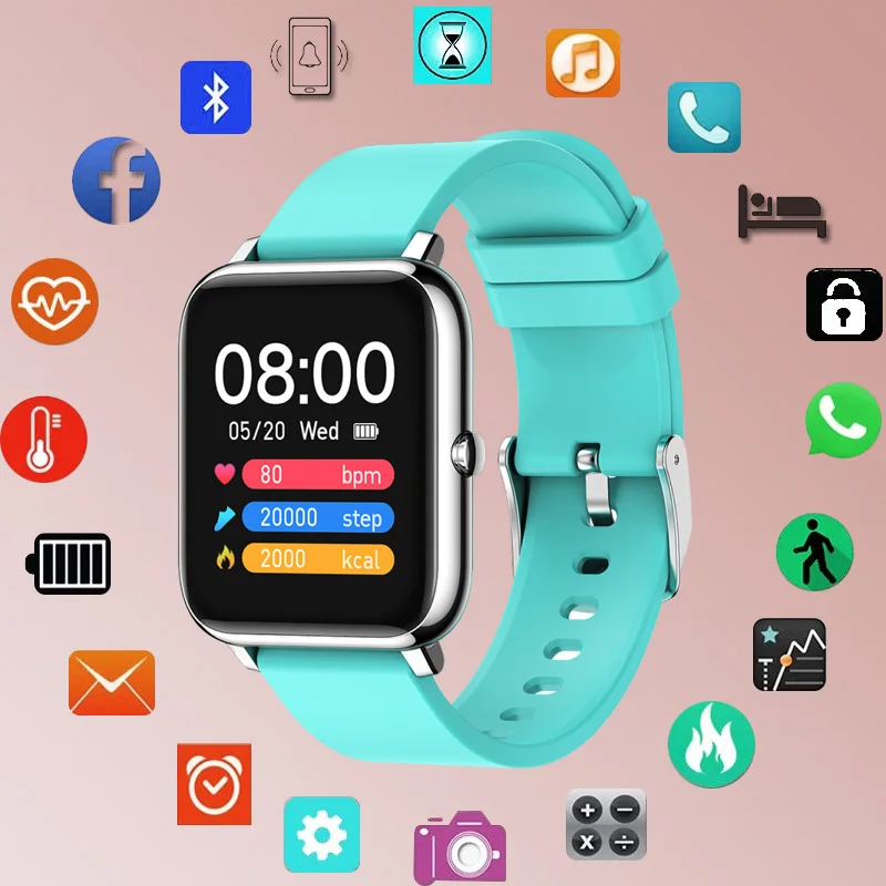

P22 Smart Watch Men Full Touch Bluetooth Fitness Bracelet Blood pressure Heart Rate Monitor For Android Smartwatch Waterproof