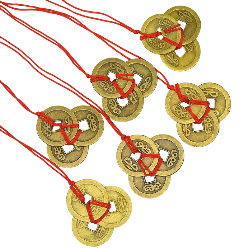 

2pcs Chinese Feng Shui Coins for Wealth and Success Lucky Oriental Emperor Qing Money Antique Pendant Best Wishes Gifts