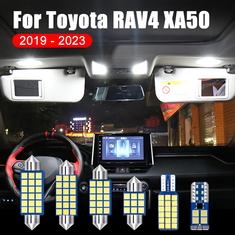 Светодиодные лампы для салона автомобиля 6 шт. 12 В зеркала чтения багажника Toyota RAV4