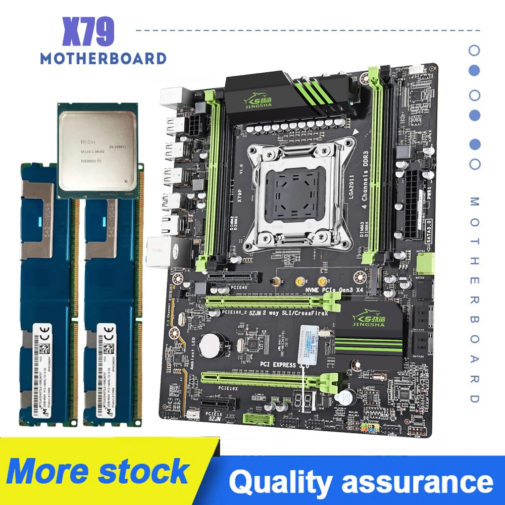 X79 P Motherboard Kit with Xeon E5 2680 V2 DDR3 64GB RAM 1866Mhz 4-Channels ATX