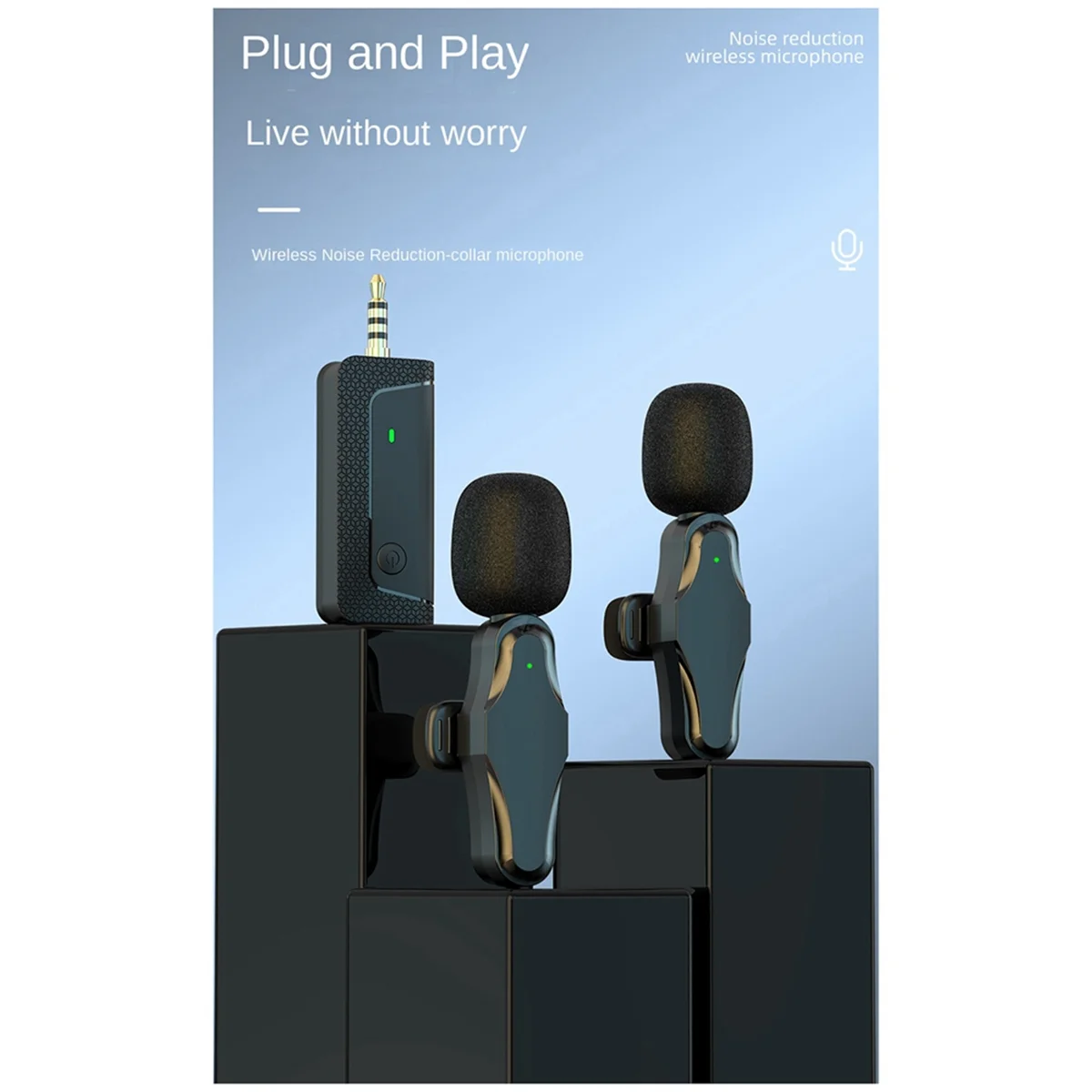 Беспроводной микрофон K35Pro петличный для камеры сотового телефона записи видео