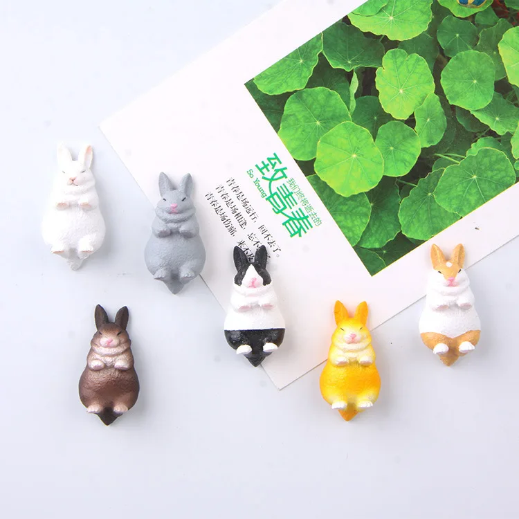 Магнитная мини-наклейка в виде животного креативная мультяшная модель кролика