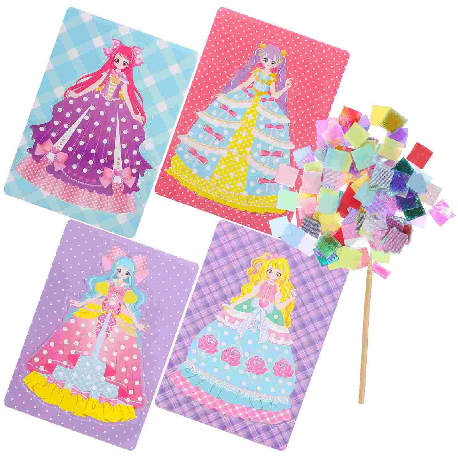 

Girl Child Girls Crafts Fabric Puzzle Puncture Painting Children Needlework Tool