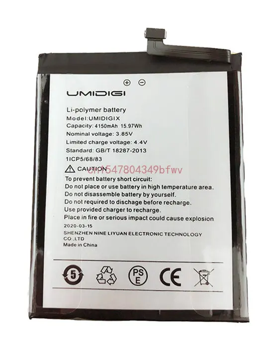 

Новый аккумулятор для UMI Umidigi X Аккумулятор 4150 мАч 100% Новые запасные части Аксессуары для телефона аккумуляторы