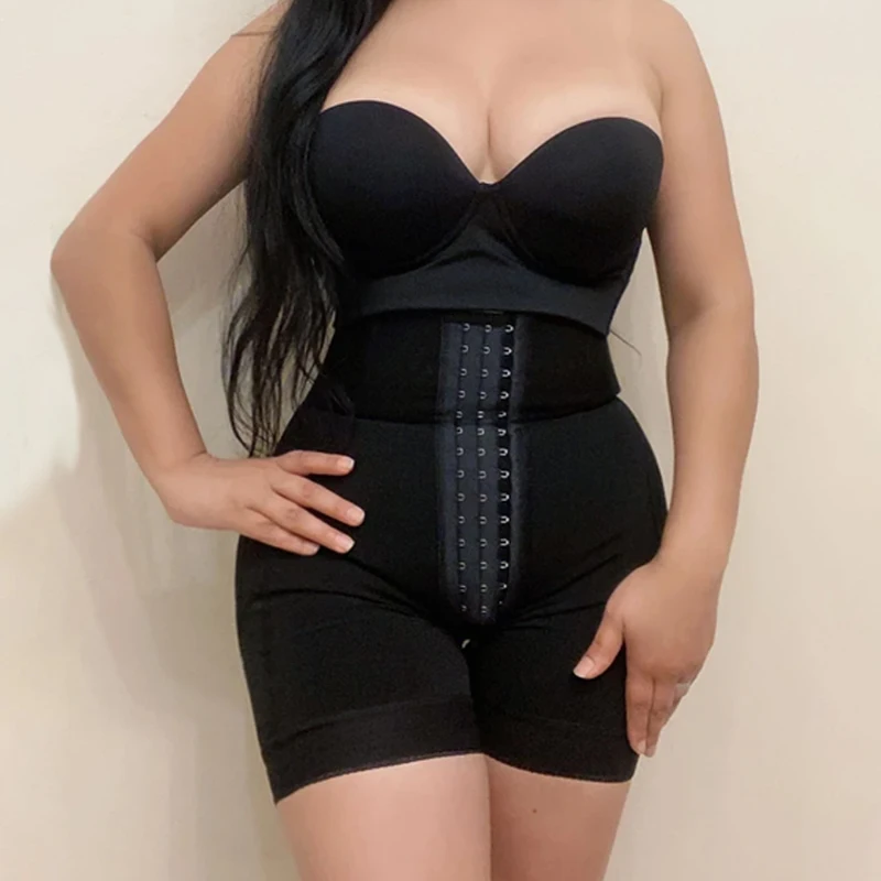 Double Compression Body Fajas Shorts Tummy Control Waist Trainer Butt Pads Seamless Hip Enhancer Panties