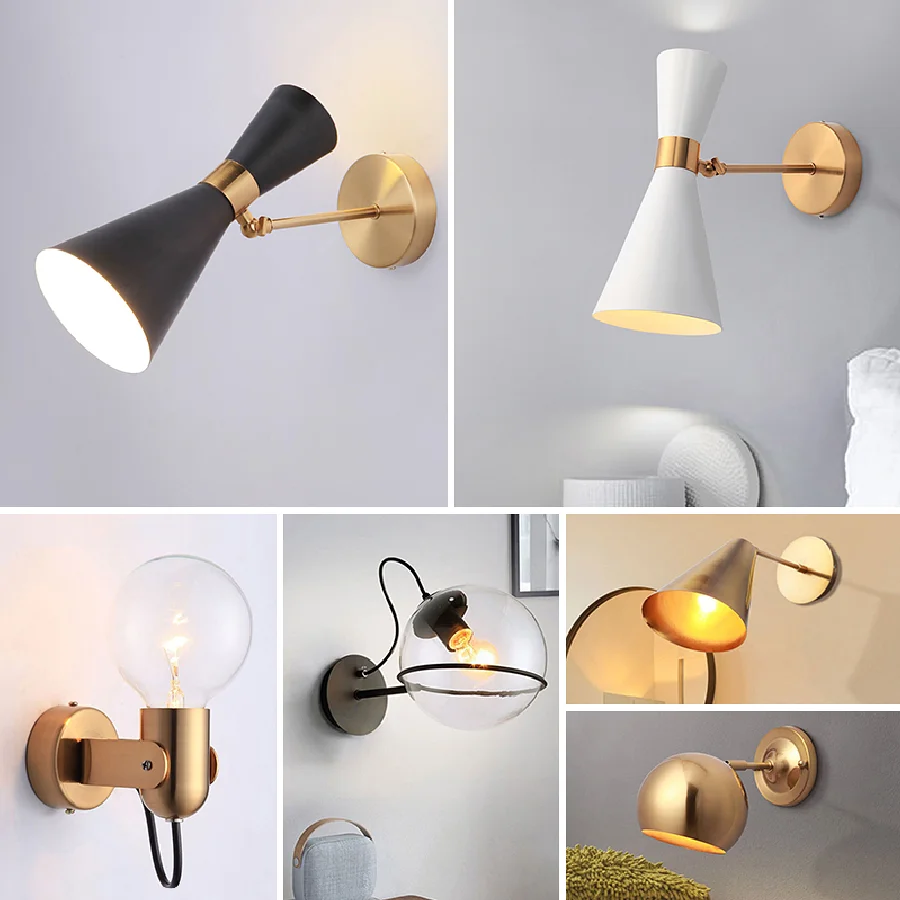 

Wall Light Modern Wall Sconce Wall Lamp Adjus TableCorridor Wall Iron Art Plating E27Light Head Modern E27 Wall Lamp Nordic Iron