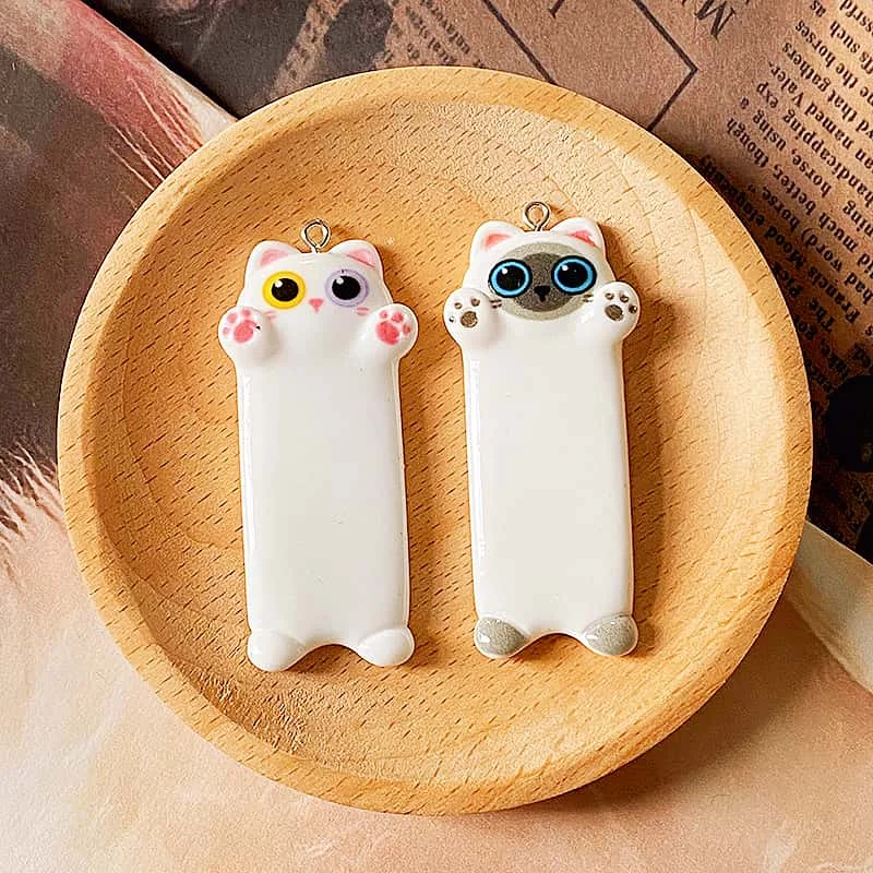 5 шт. длинная закладка в виде кота подвески из смолы забавный милый мультяшный