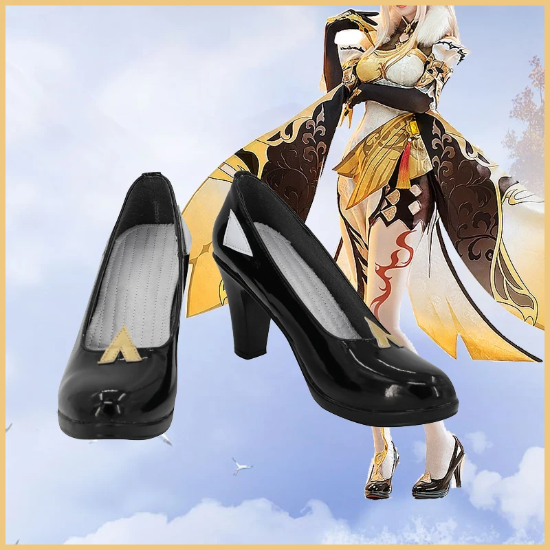 

Game Genshin Impact Ningguang Cosplay Shoes Halloween Anime Genshin Cosplay Costume Prop Carnival Women High-heeled Shoes Cos