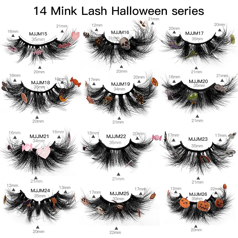

Halloween mink velvet false eyelash makeup dense natural curl 1 pair pack with decal eye lashes handmade