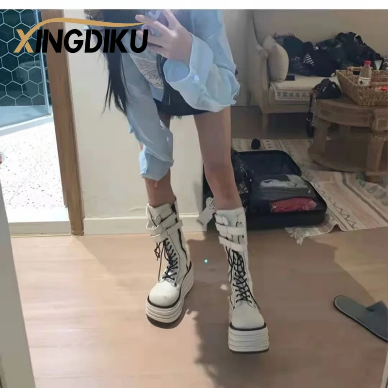 Маленькие рыцарские сапоги но до колена новинка 2021 подходящие ко всему высокие