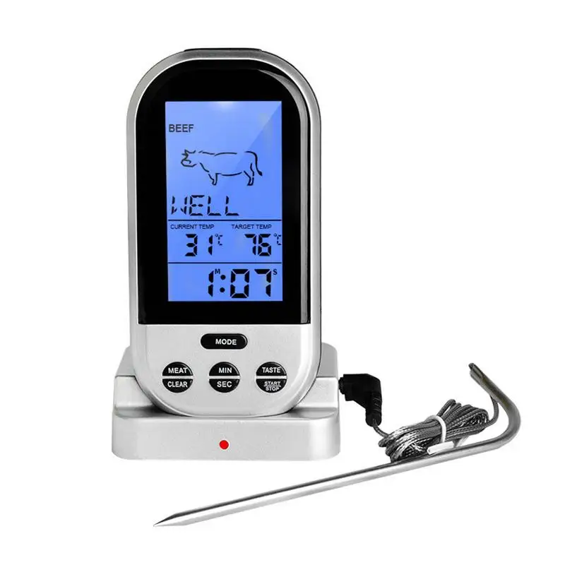 

Meat Thermometers Bluetooths LCD Digital Probe Remote Wireless BBQ Grill Kitchen Thermometer Home Cooking Tools with Timer Alarm