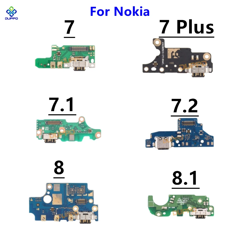 

1 шт. USB-разъем для зарядного устройства, док-разъем, гибкий кабель для Nokia 7 Plus 7,1 7,2 8 8,1, модуль зарядной платы