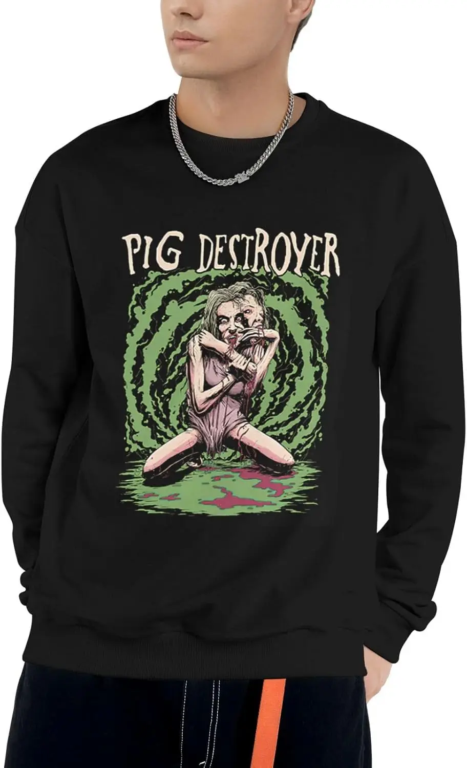 VVEDIK Pig Destroyer толстовка мужские с длинным рукавом и круглым вырезом модные
