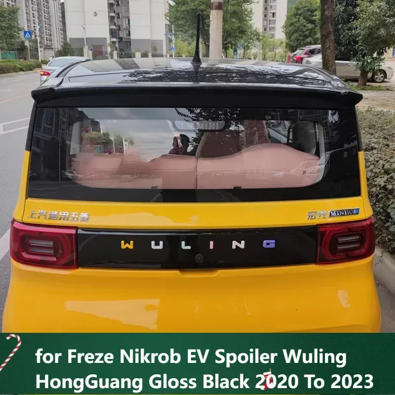 Roof Wing for Freze Nikrob EV Spoiler Wuling HongGuang Gloss Black 2020 To 2023 Car Tail Fin Accessories